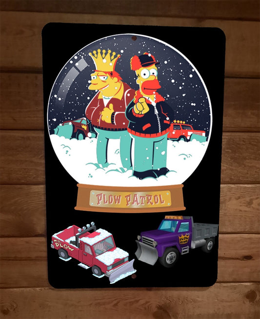 Plow Patrol Homer Barney 8x12 Metal Wall Sign