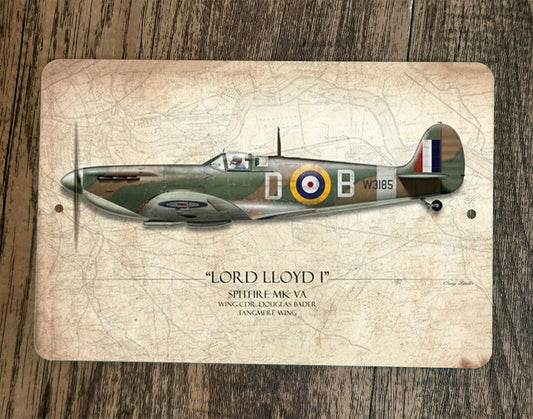 Lord Lloyd I Spitfire MK VA Military Jet Plane 8x12 Metal Wall Sign Poster
