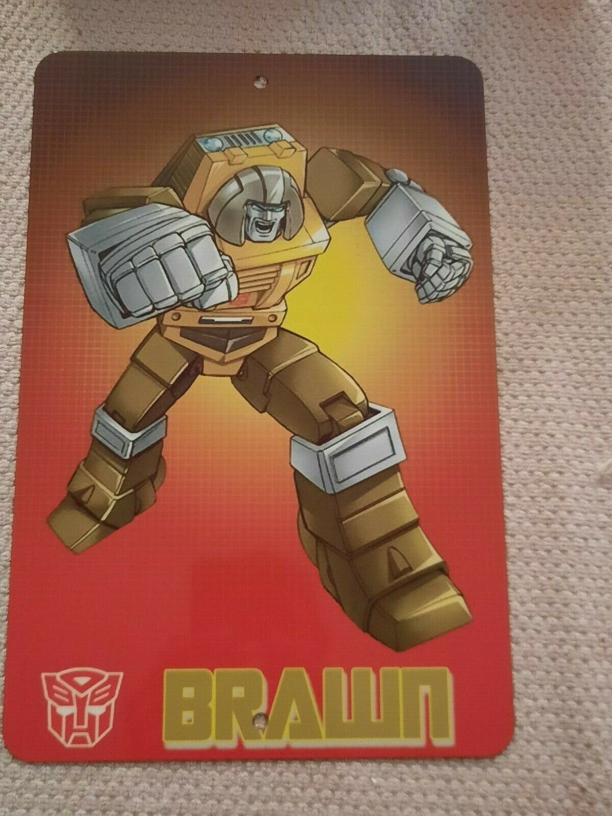 Transformers BRAWN Autobot 8x12 Metal Wall Sign