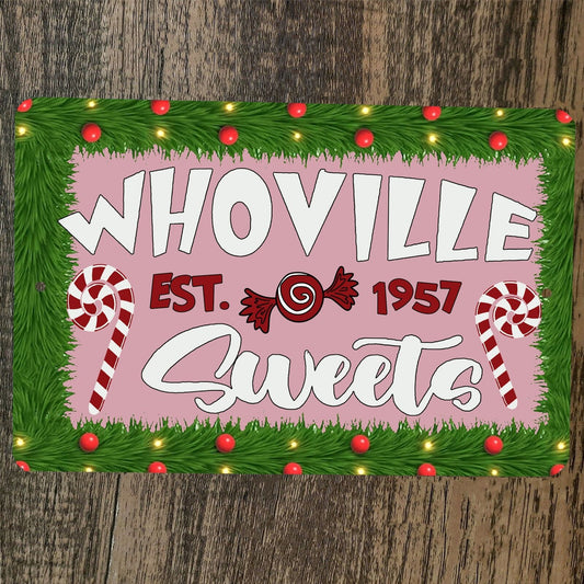 Whoville Sweets 1957 Xmas Christmas 8x12 Metal Wall Sign