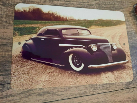 1939 Slammed Chevy 8x12 Metal Wall Car Sign