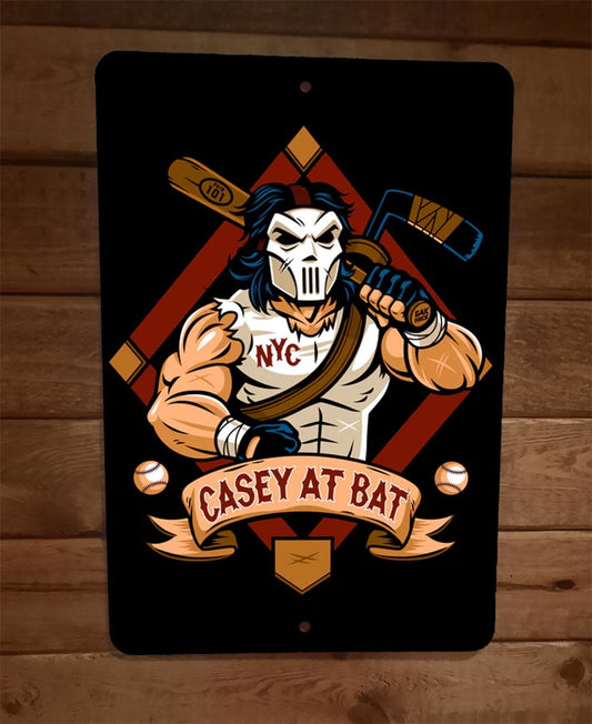 Casey at Bat TMNT Casey Jones Parody 8x12 Metal Wall Sign