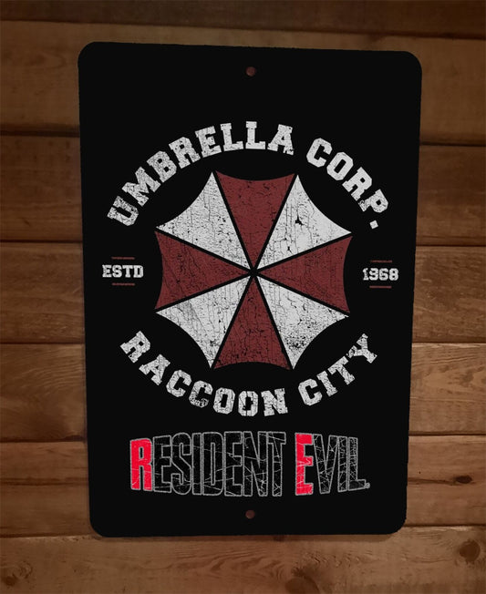 Umbrella Corporation Raccoon City 8x12 Metal Wall Sign Video Game Resident Evil