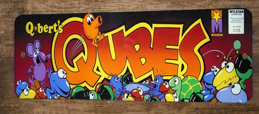 Qbert Qubes Arcade 4x12 Metal Wall Video Game Sign