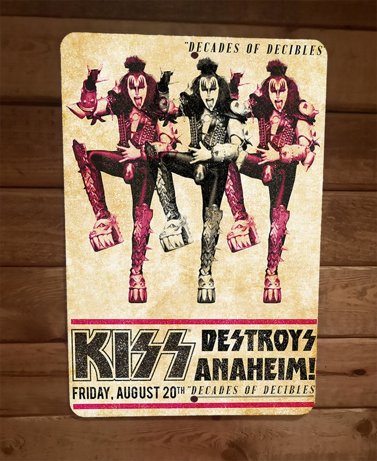 Destroy Anaheim Kiss 8x12 Metal Wall Sign Music Poster Decades of Decibles