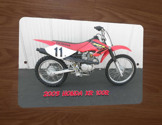 2003 Honda XR 100R Motorcycle Dirt Bike Motocross 8x12 Metal Wall Sign