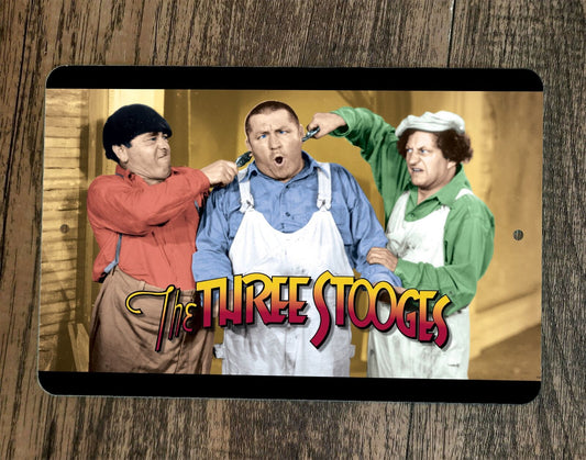 The Three 3 Stooges Larry Curly Moe 8x12 Metal Wall Sign Poster