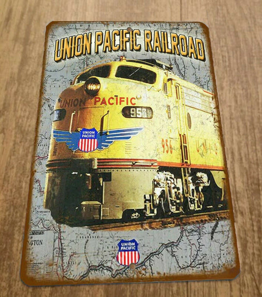 Vintage Look Union Pacific Railroad Train 8x12 Metal Wall Sign