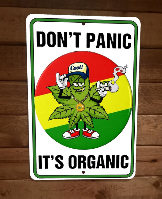 Dont Panic Its Organic Mary Jane 8x12 Metal Wall Sign 420