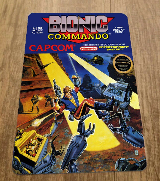 Bionic Commando Nintendo NES Game Box Cover Art 8x12 Metal Wall Sign Video Game Arcade