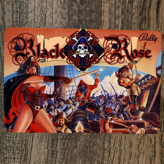 Black Rose 8x12 Metal Wall Sign Video Game Poster