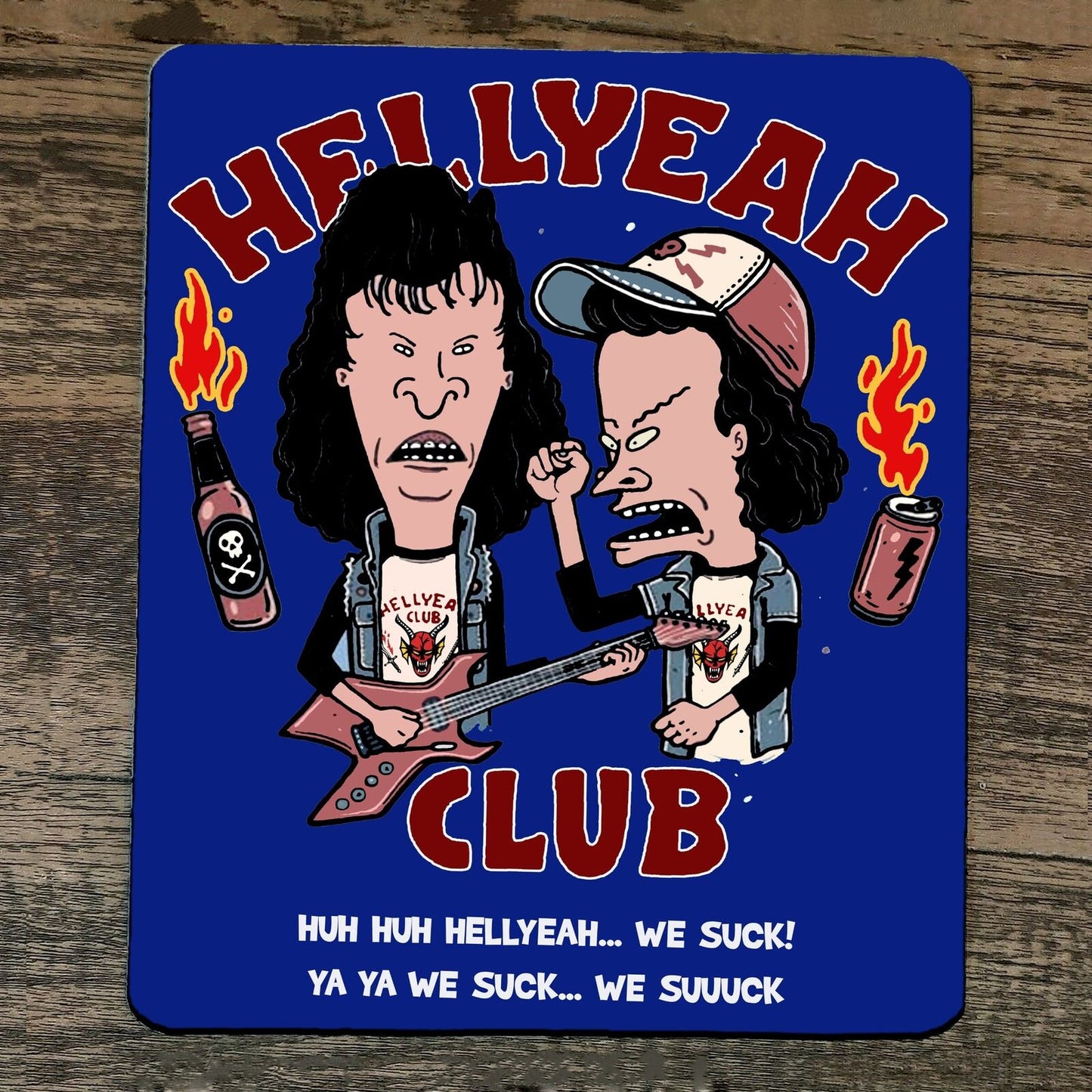 Mouse Pad Hell Ya Club Beavis Butthead Stranger Things