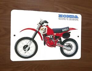 1981 Honda CR125R Motocross Motorcycle Dirt Bike 8x12 Metal Wall Sign Garage Poster