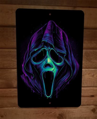 Ghostface Art 8x12 Metal Wall Sign Poster Horror Slasher Killer