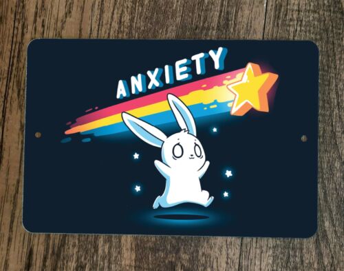 Anxiety Rabbit 8x12 Metal Wall Sign Poster