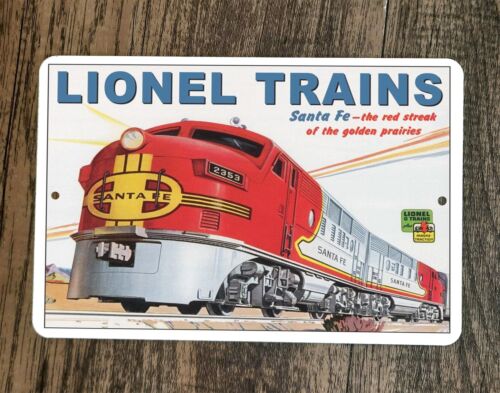 Lionel Trains Santa Fe 8x12 Metal Wall Garage Sign Poster