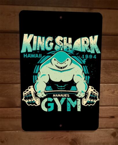 King Shark Gym 8x12 Metal Wall Sign Poster