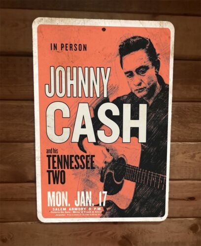 Johnny Cash and the Tennessee Two 8x12 Metal Wall Music Sign Poster