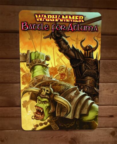 Warhammer Battle for Atluma 8x12 Metal Wall Sign Video Game Poster