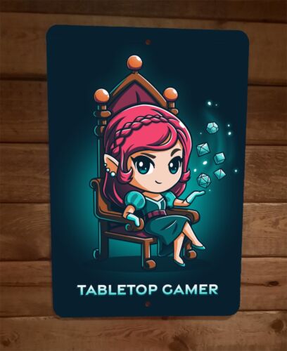 Tabletop Gamer Queen 8x12 Metal Wall Sign Poster