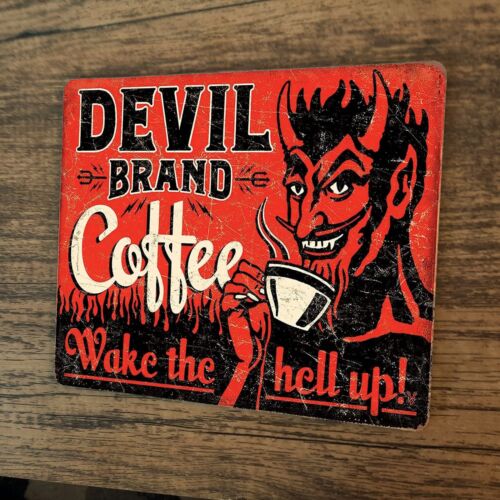 Devil Brand Coffee Mouse Pad Star Wake the Hell Up