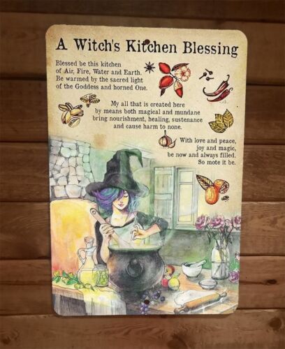 A Witches Kitchen Blessing 8x12 Metal Wall Sign Spiritual Poster