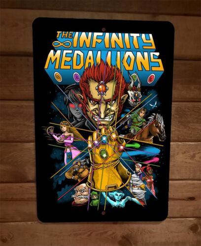 The Infinity Medallions Legend of Zelda Parody 8x12 Metal Wall Sign Poster