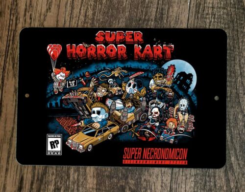 Super Horror Icons Kart 8x12 Metal Wall Sign Poster Mario Parody