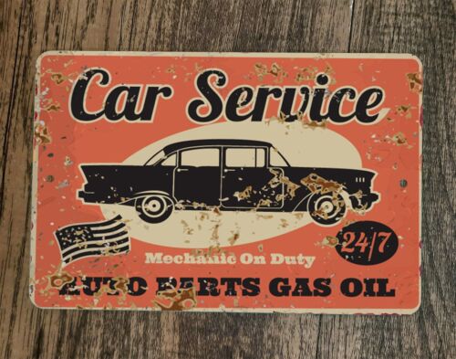 Car Service Auto Parts Gas Oil  8x12 Metal Wall Sign Garage Poster