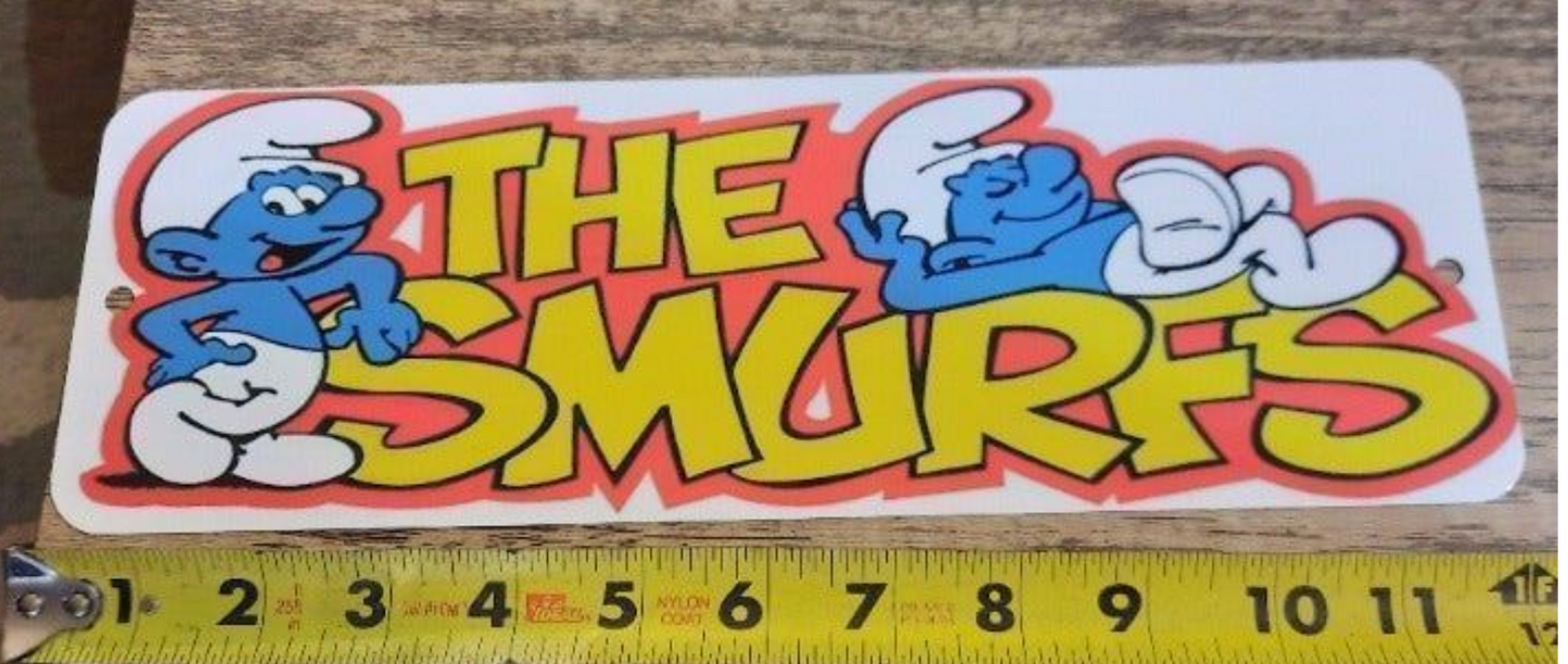 The Smurfs 4x12 Metal Movie Marquee Sign Girl Power Hanna Barbera Classic Cartoon Retro 80s