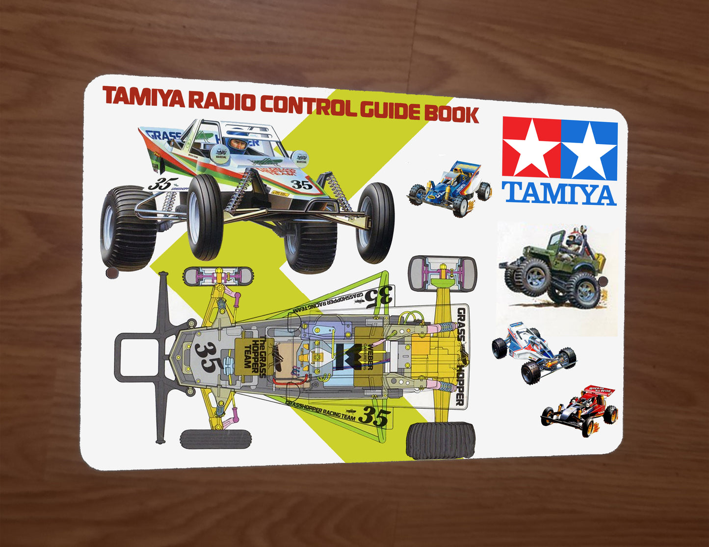 Tamiya RC Radio Control Guide Book Cover Art 8x12 Metal Wall RC Car Sign Garage Poster